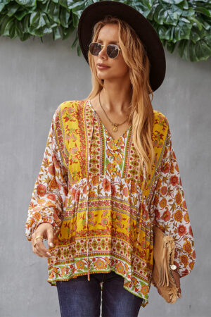 Bohemian Casual Long Sleeve Printed Shirt