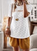 Casual Round Neck Stitching Shirt T-shirt