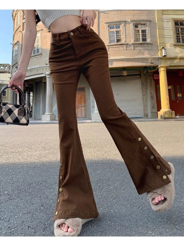 Vintage Coffee Brown Micro-la Jeans - Image 4