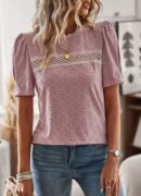 Casual Round Neck Stitching Shirt T-shirt