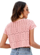 Hollow Short Knitted Cardigan Short Sleeve Top